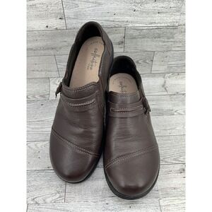 Clarks Collection Cheyn Madi Dark Brown Leather Loafers Womens 8W 261289315055
